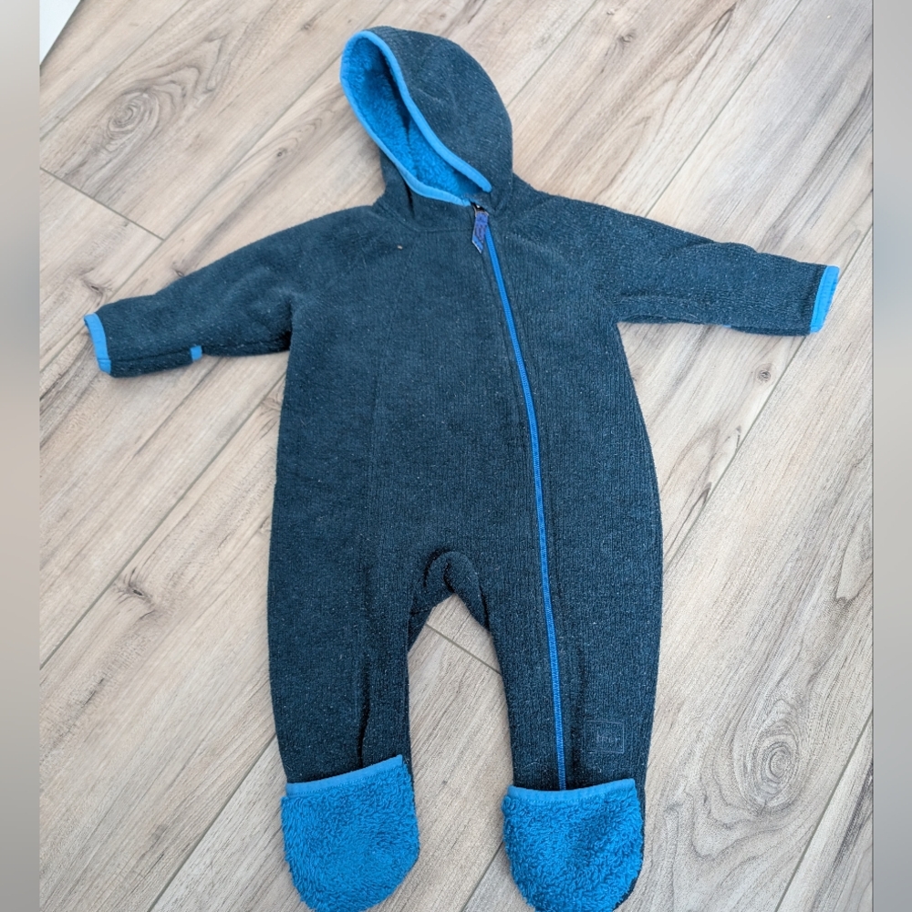 REI Cozy Blue Kids One Piece Snowsuit Sz 6 months